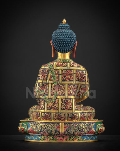 Back view of Amitabha Buddha Masterpiece showing detailed robe patterns