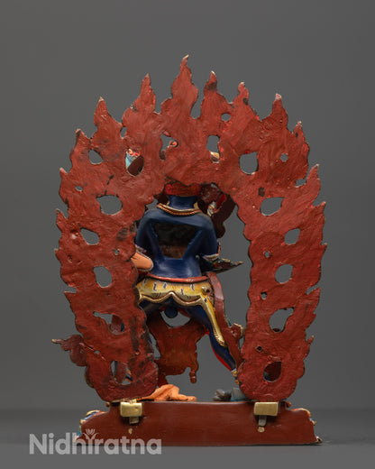 Back view of Chakrasamvara Consort Statue highlighting intricate carvings and robes