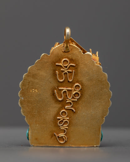 Back view of Divine Manjushri locket showcasing traditional craftsmanship from Patan, Nepal