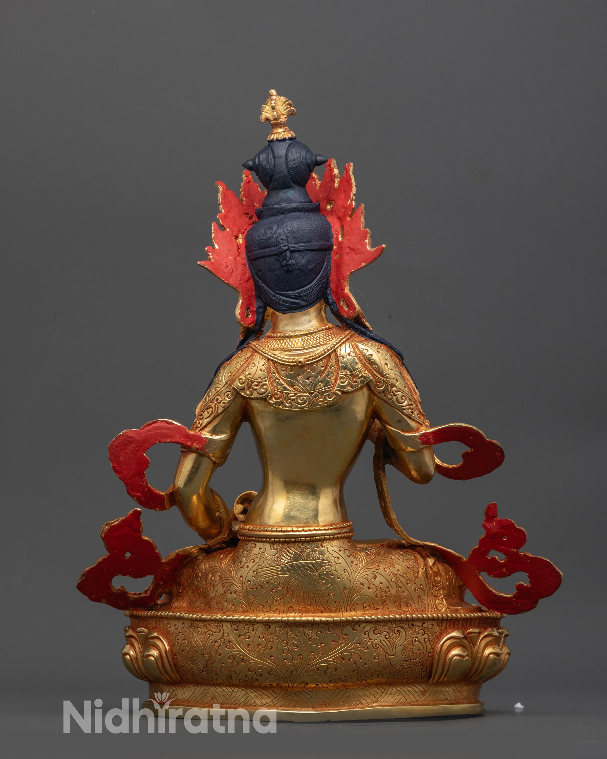 Back view of Dorje Sempa statue highlighting traditional Nepalese artisan craftsmanship
