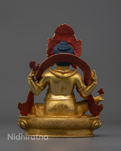 Back view of Ganesha sculpture displaying lost wax craftsmanship and symbolic patterns