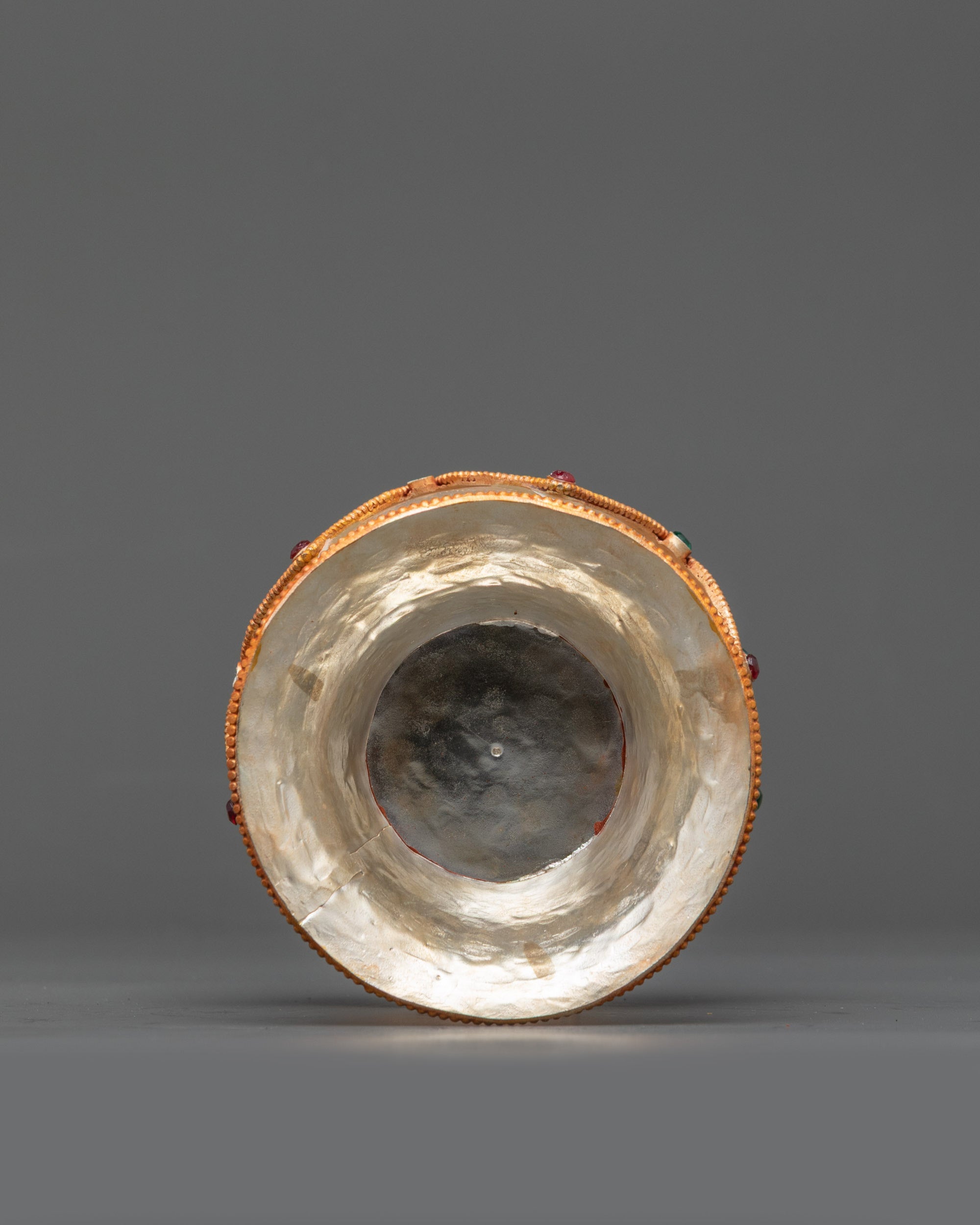 Back view of Himalayan Copper Rice Pot handcrafted by Newari artisans of Nepal