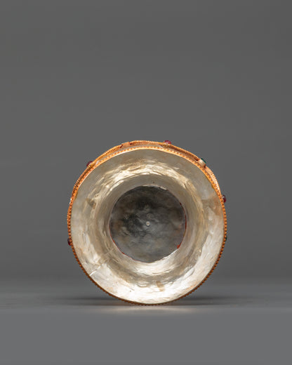 Back view of Himalayan Copper Rice Pot handcrafted by Newari artisans of Nepal