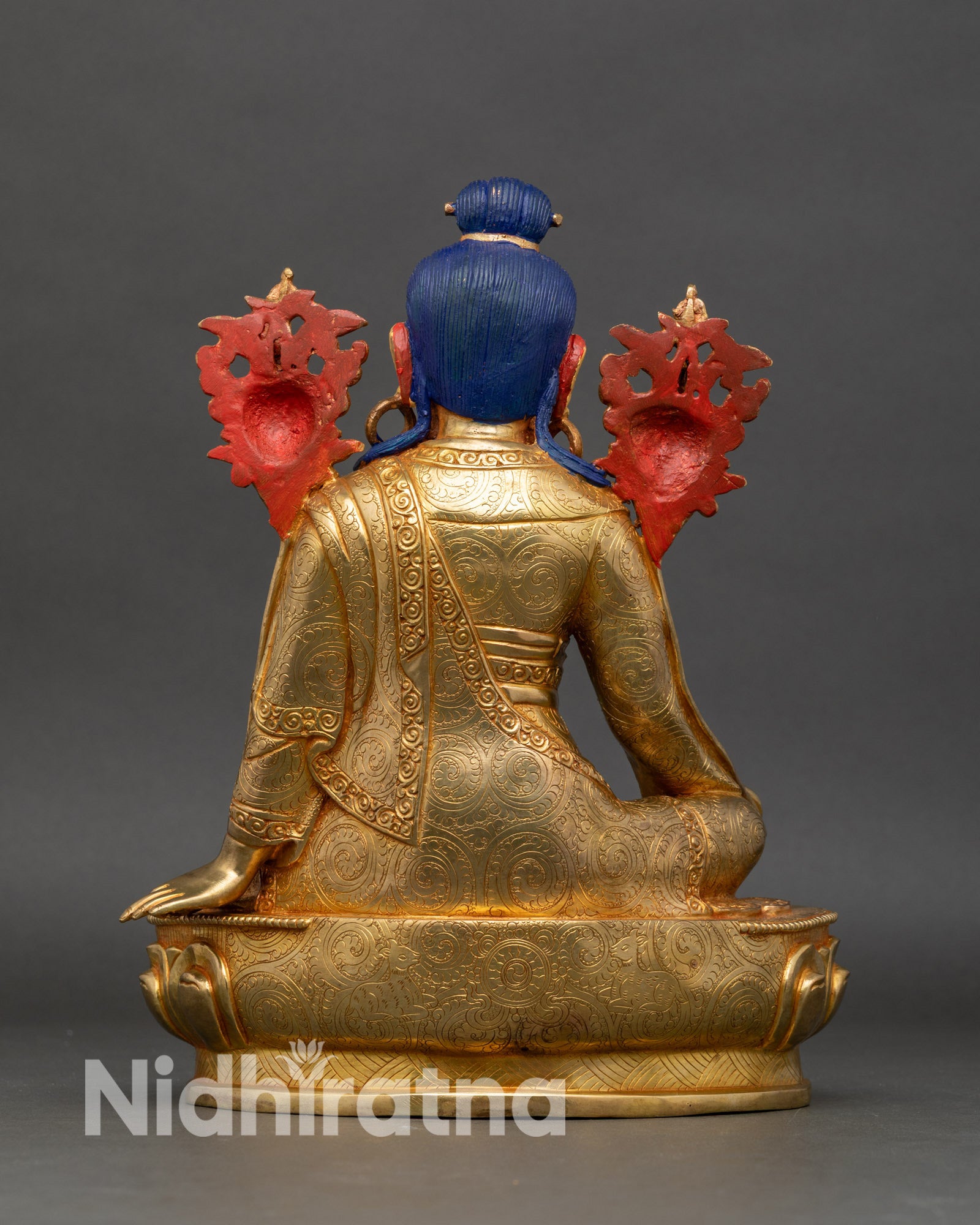 back-view-jigme-lingpa-statue-detailed-lotus-seat-engraved-garment-patterns