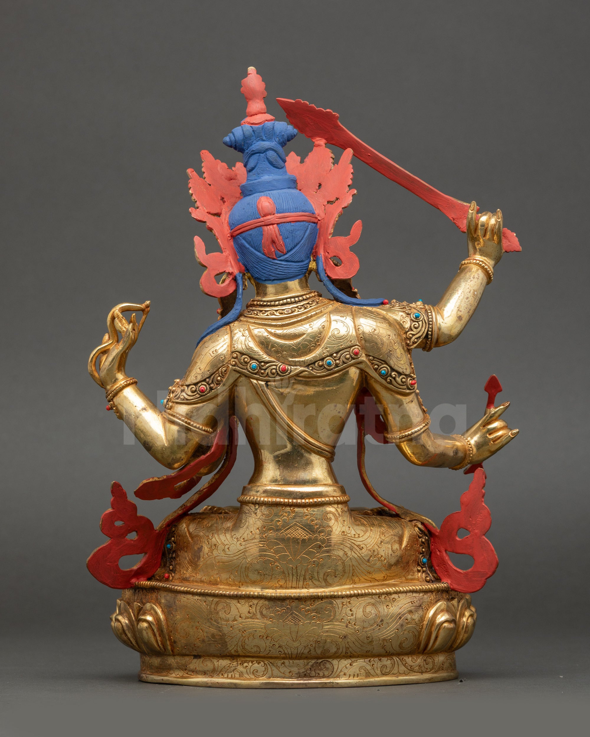 Manjushri Statue | Handmade Nepalese Buddhist Wisdom Sculpture