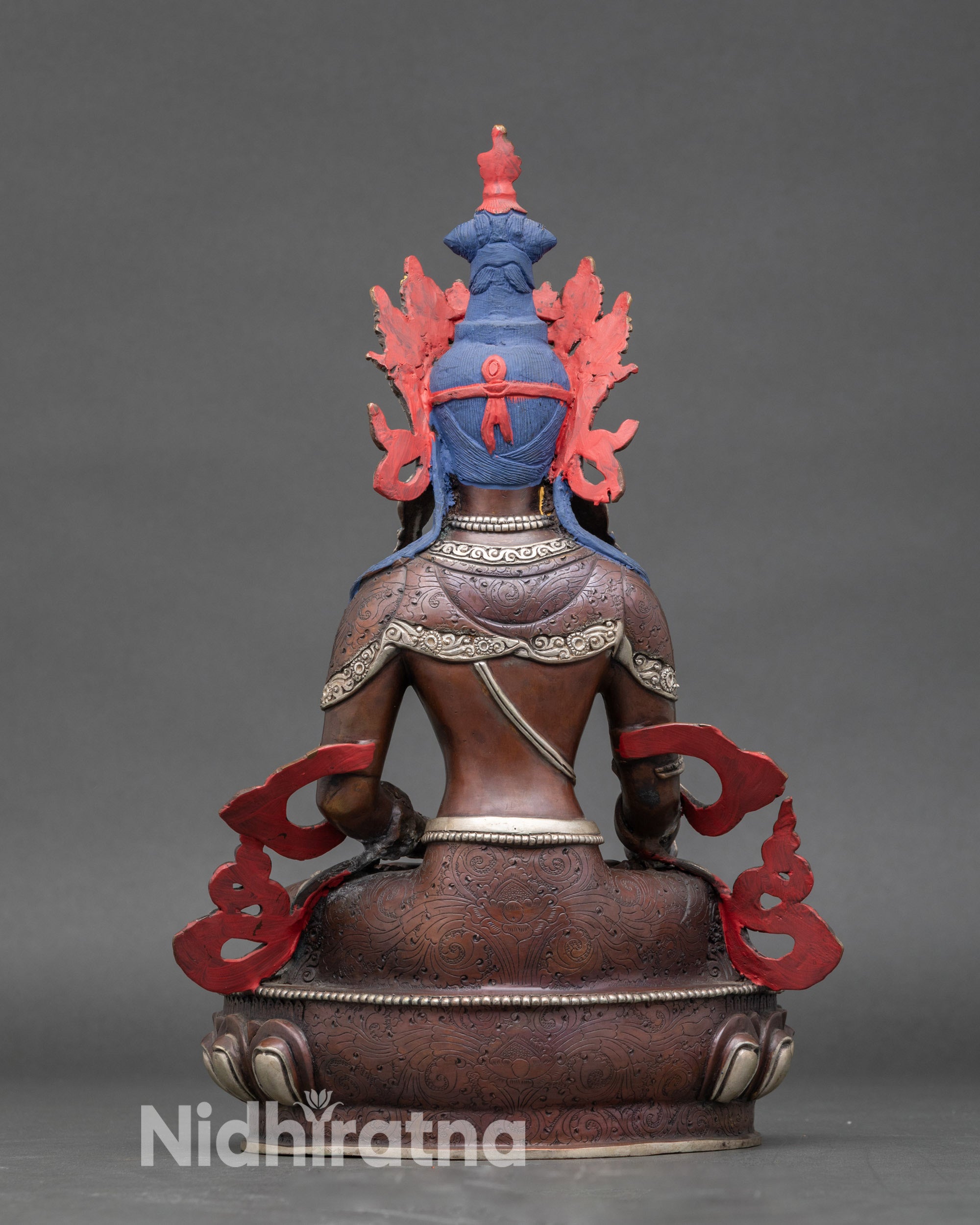Back view of Mitrugpa Guardian Deity statue, detailed lost-wax casting craftsmanship