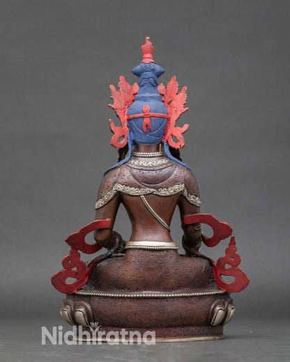 Back view of Mitrugpa Guardian Deity statue, detailed lost-wax casting craftsmanship
