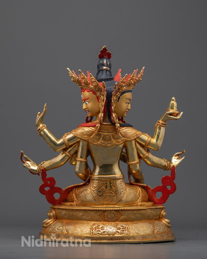 Back view of Namgyalma Statue highlighting intricate hand-carved details