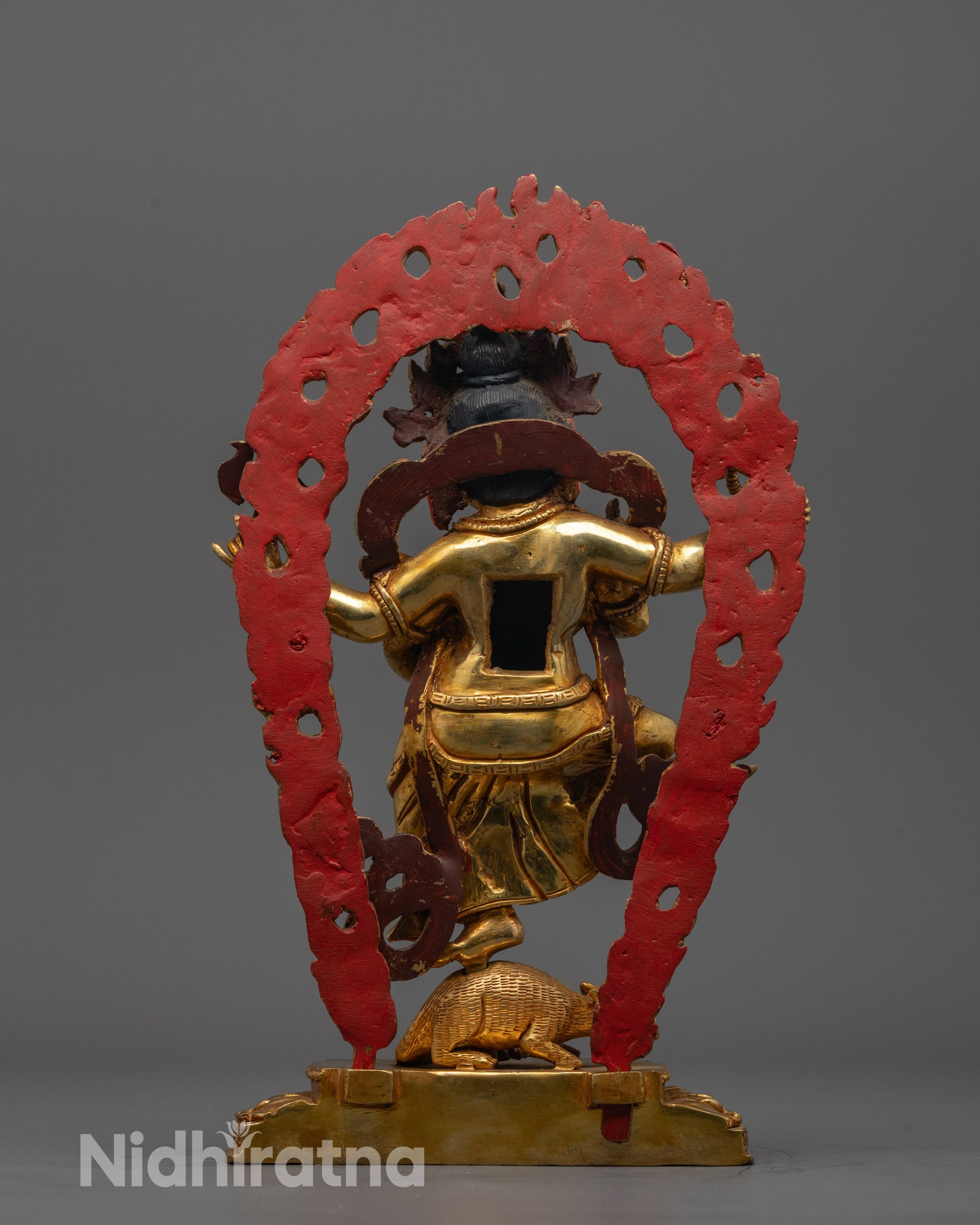 Back view of Sacred Ganesh Statue hand-carved by Nepalese master artisan