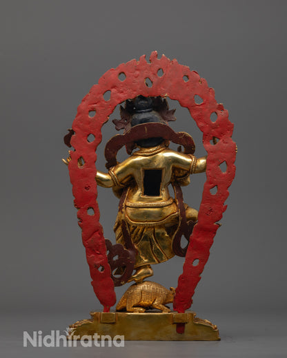 Back view of Sacred Ganesh Statue hand-carved by Nepalese master artisan