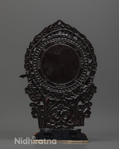 Back view of Tibetan Goddess Kurukulla with Skull-Decorated Halo