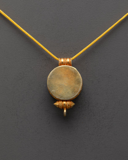 Back view of Tibetan Victory Banner Locket made by master artisans in Patan, Nepal