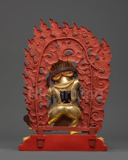 Back view of Vajrapani Copper Statue showing elaborate robe designs and craftsmanship