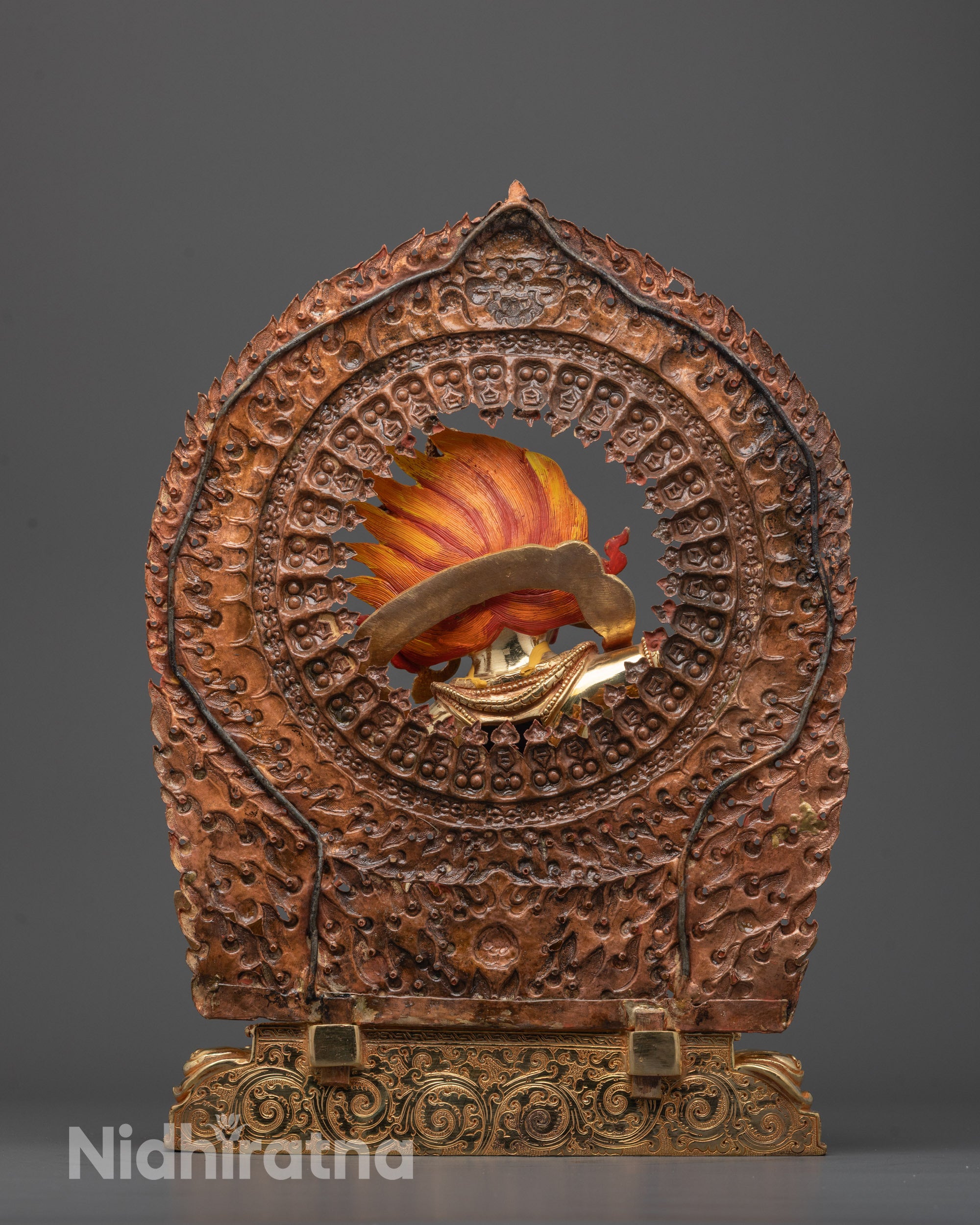 Back view of Vajrapani Statue featuring a hollow consecration chamber for sacred mantras