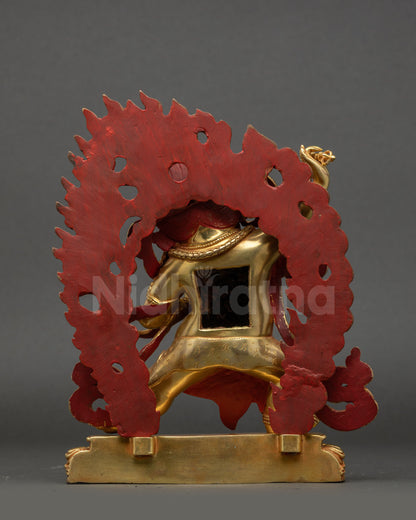 Back view of Vajrapani sculpture displaying traditional lost-wax Nepalese artistry