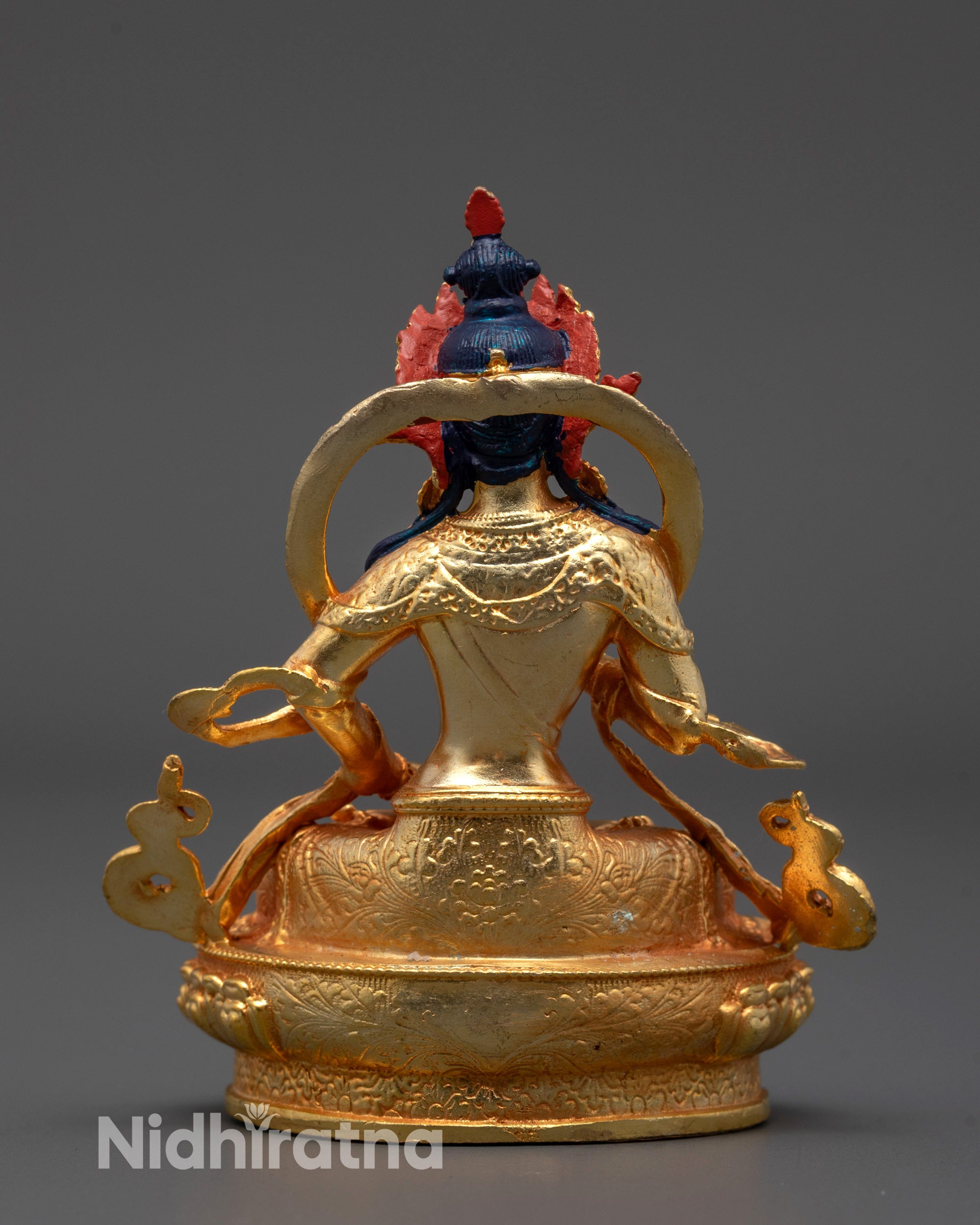 Back view of Vajrasattva Buddha statue displaying fine craftsmanship