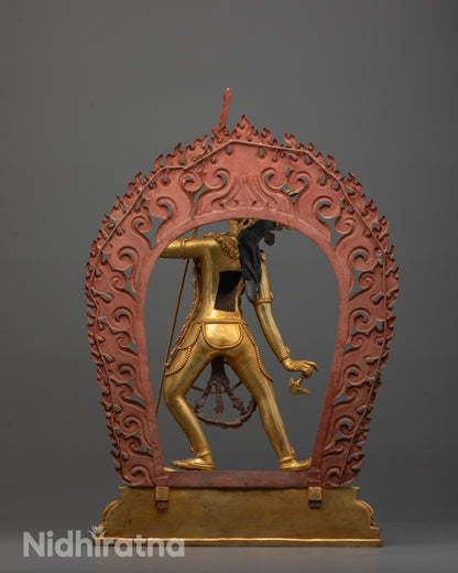 Back view of Vajrayogini Statue displaying detailed ornamentation and traditional lost wax