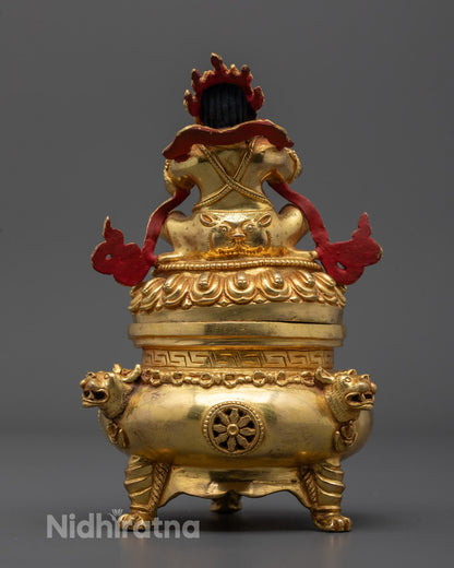 Back view of handcrafted Dorje Khadro Statue showcasing detailed copperwork