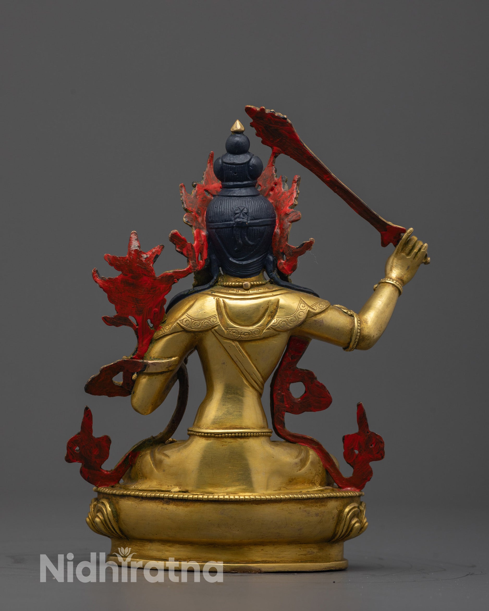 Back view of the statue highlighting the hollow consecration chamber 