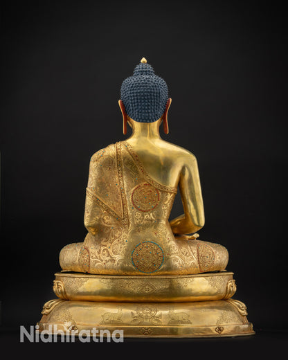 Back view without halo Amitabha Buddha traditional Tibetan Buddhist decor
