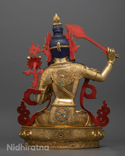 Base of the Manjushri Buddha Statue with hidden consecration chamber for relics or mantras, enhancing its spiritual potency.