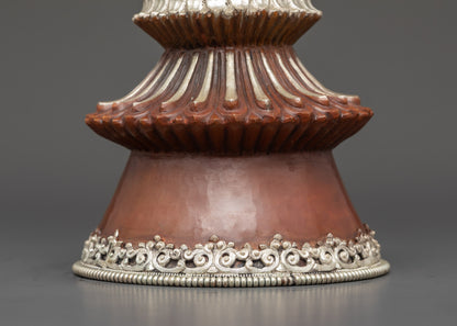 Base view Newari artisan crafted Tibetan Butter Lamp, a sacred offering vessel and spiritual ornament