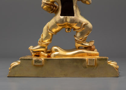Hand-Carved Black Dzambhala Statue for Wealth & Good Fortune