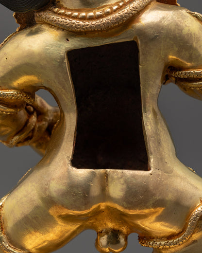 Hand-Carved Black Dzambhala Statue for Wealth & Good Fortune