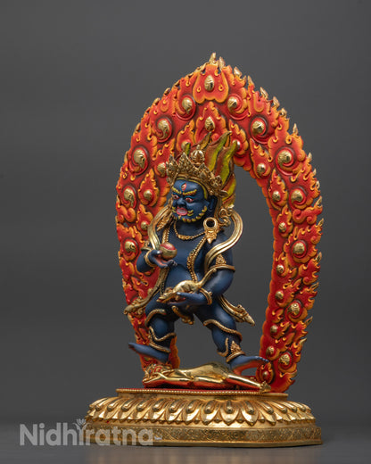 Buddhist Nagpo Dzambhala Statue | Himalayan Guardian of Wealth Idol
