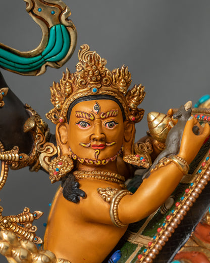 Enthroned Black Dzambhala Statue | Attract Abundance & Remove Poverty