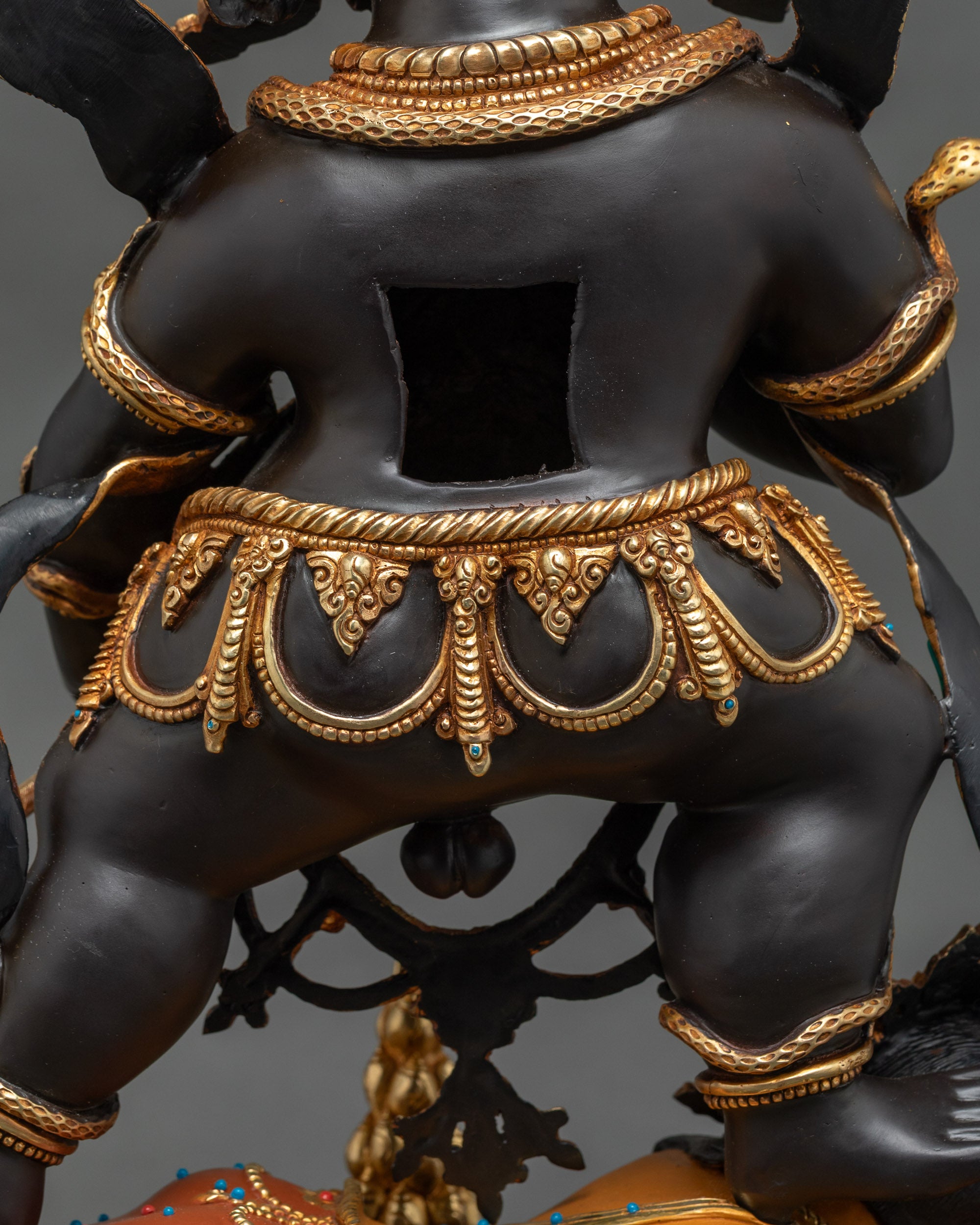 Enthroned Black Dzambhala Statue | Attract Abundance & Remove Poverty