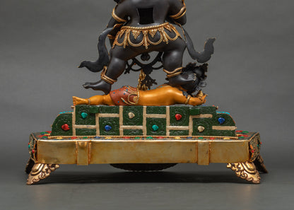 Enthroned Black Dzambhala Statue | Attract Abundance & Remove Poverty