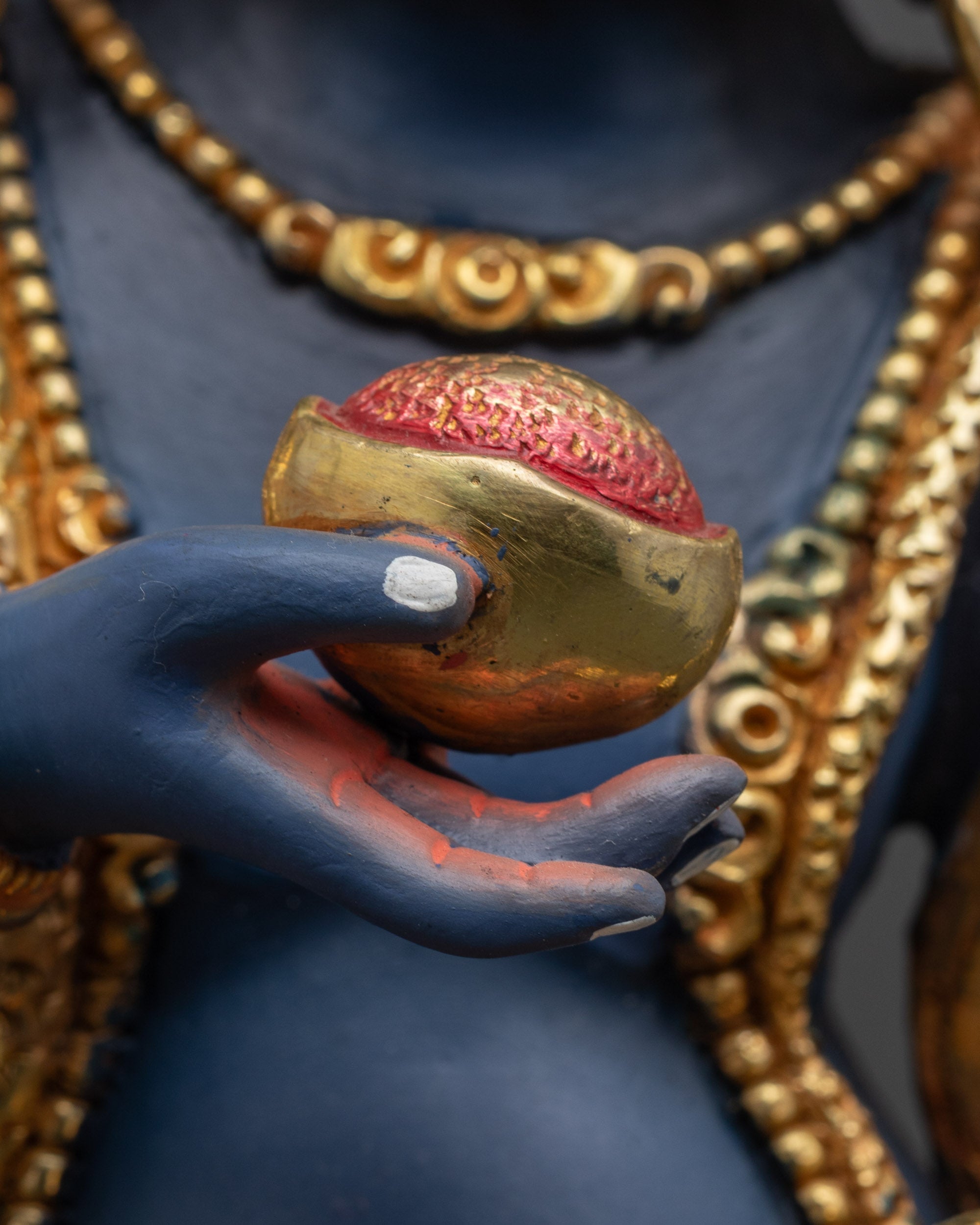 Buddhist Nagpo Dzambhala Statue | Himalayan Guardian of Wealth Idol
