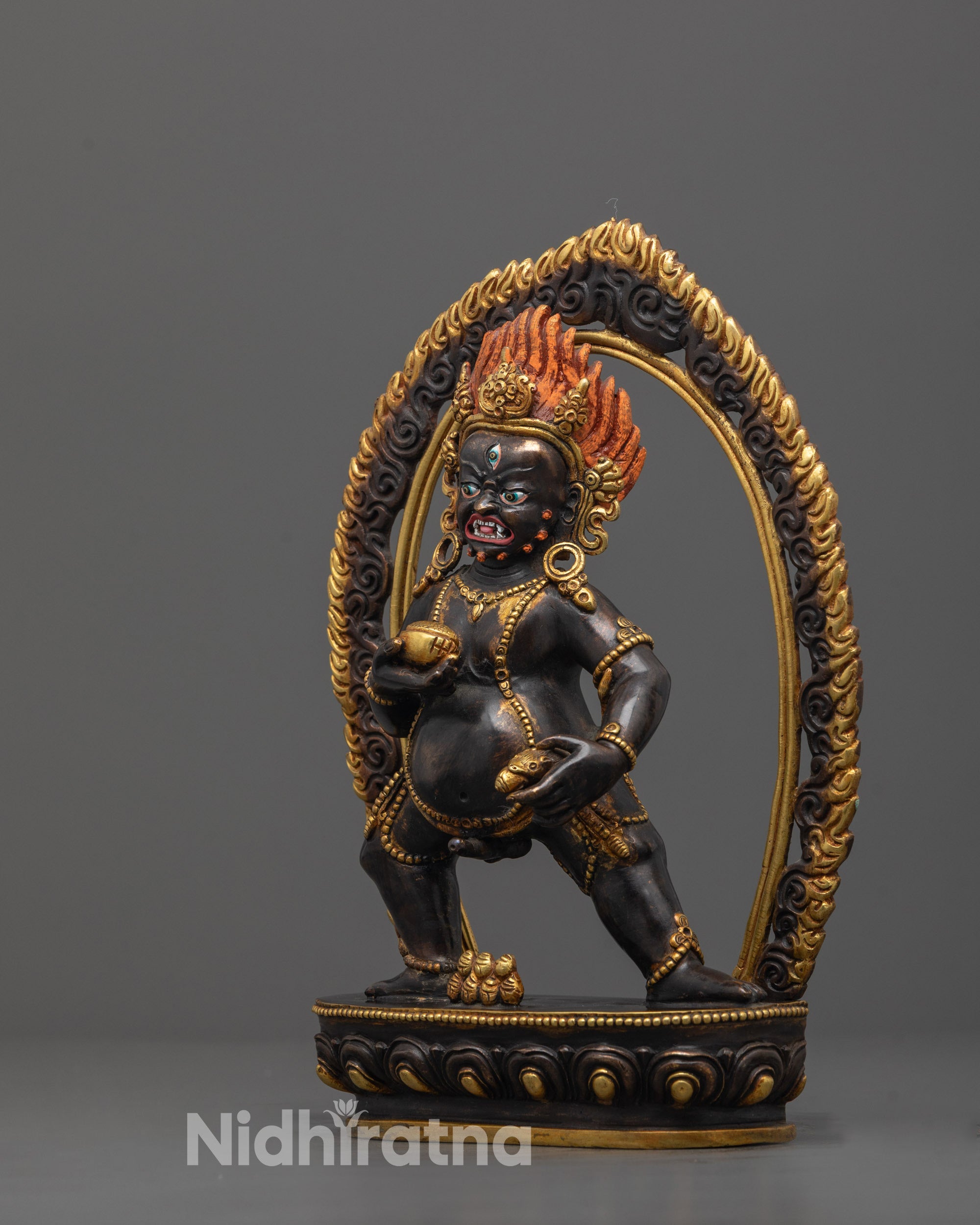 Nepal Black Dzambhala Statue | Wealth and Abundance Protector