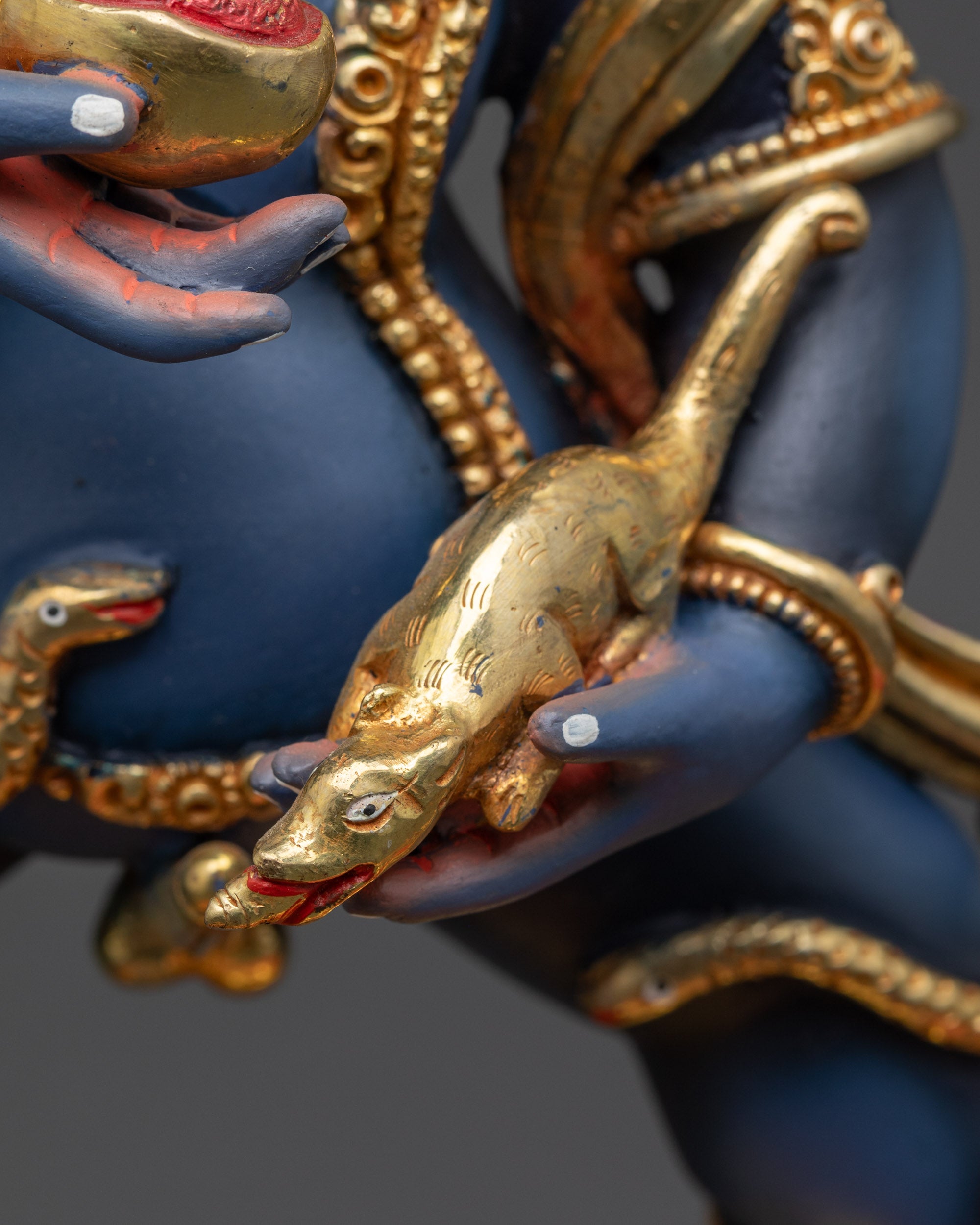 Buddhist Nagpo Dzambhala Statue | Himalayan Guardian of Wealth Idol