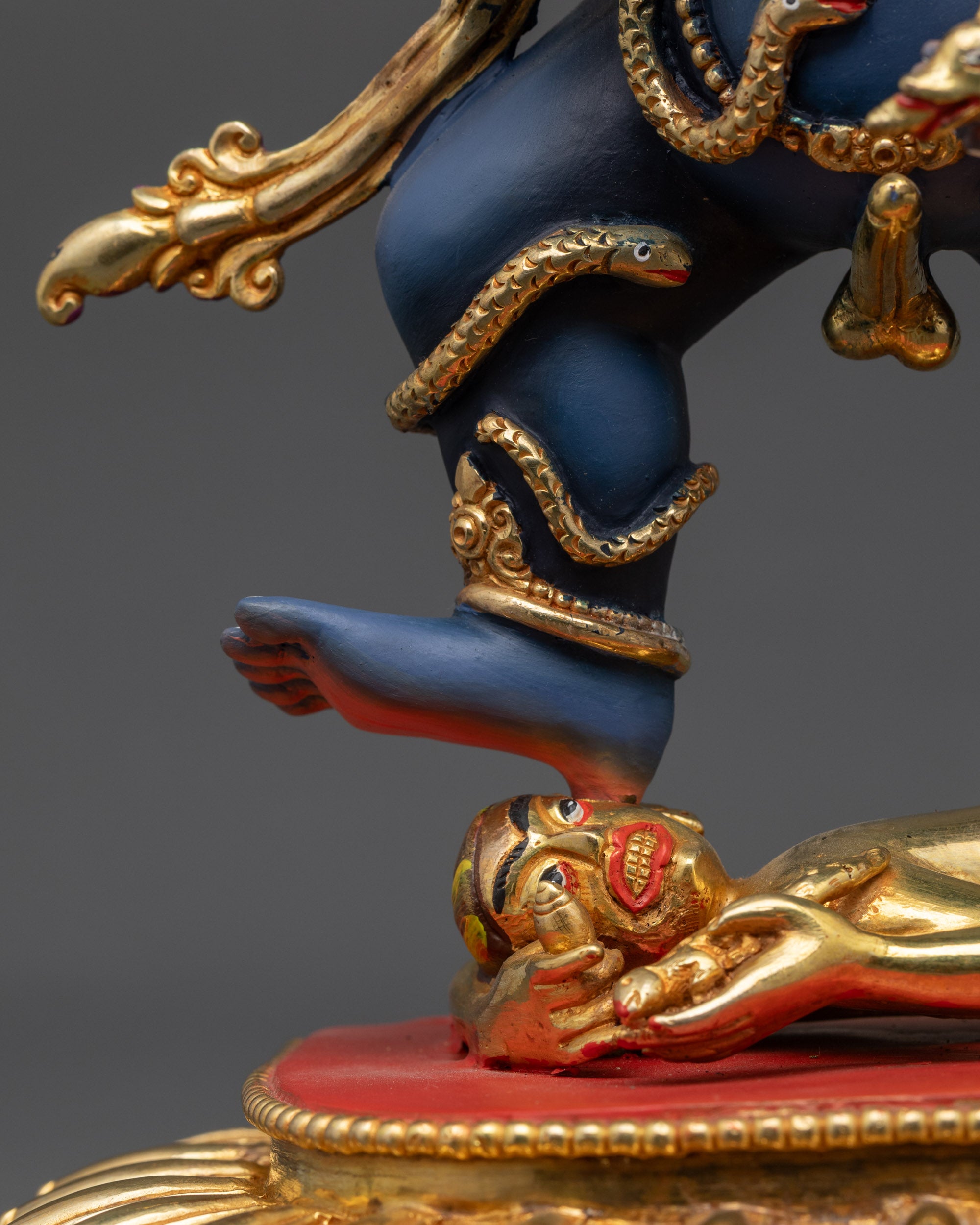Buddhist Nagpo Dzambhala Statue | Himalayan Guardian of Wealth Idol
