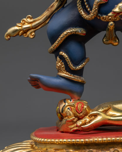Buddhist Nagpo Dzambhala Statue | Himalayan Guardian of Wealth Idol