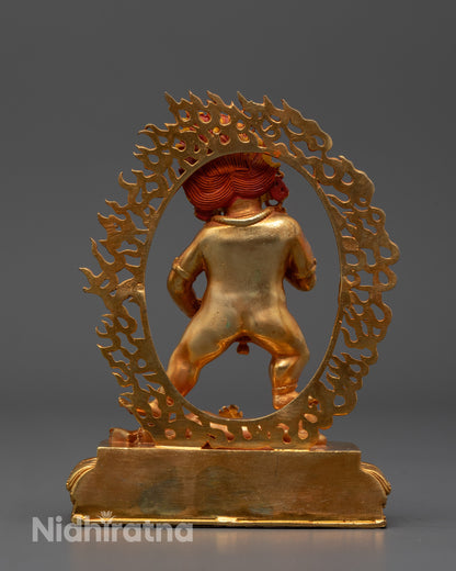 Machine-Made Black Dzambhala Statue | 24k Gold Gilded Copper