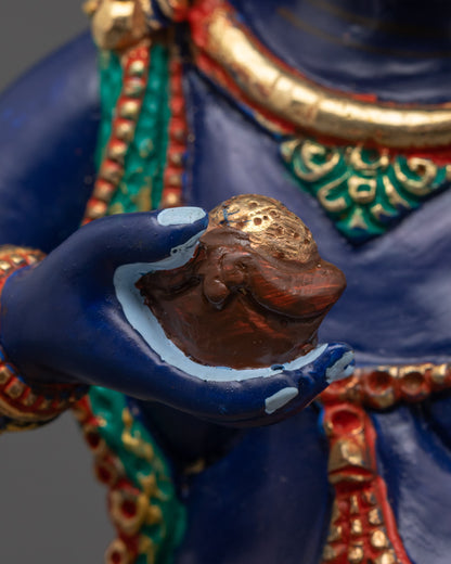 Dark Blue Color Black Dzambhala Statue for Sale