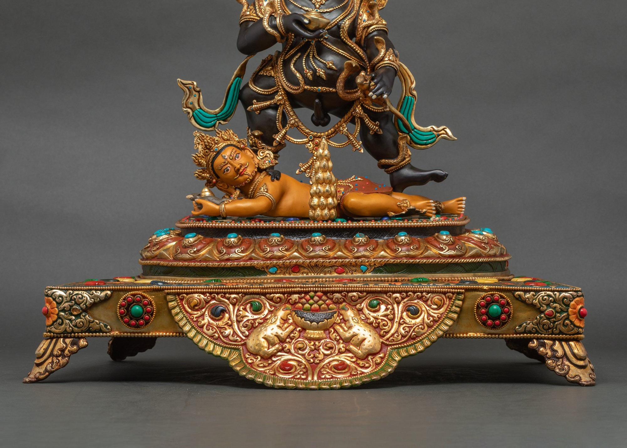 Enthroned Black Dzambhala Statue | Attract Abundance & Remove Poverty