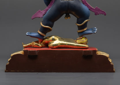 Buddhist Nagpo Dzambhala Statue | Himalayan Guardian of Wealth Idol