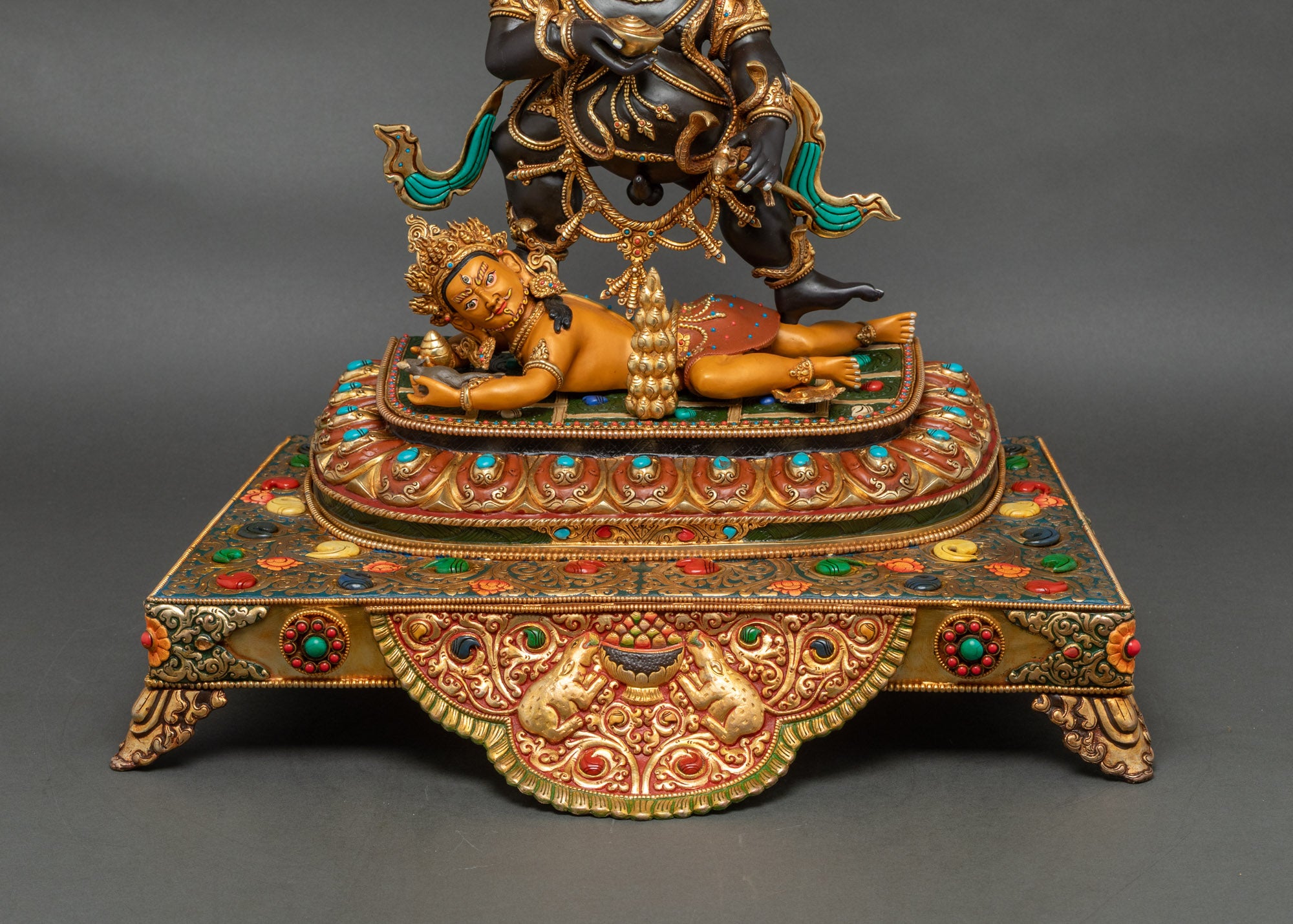 Enthroned Black Dzambhala Statue | Attract Abundance & Remove Poverty