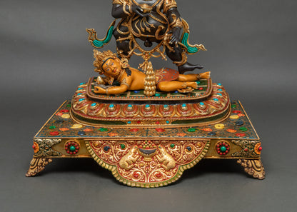 Enthroned Black Dzambhala Statue | Attract Abundance & Remove Poverty