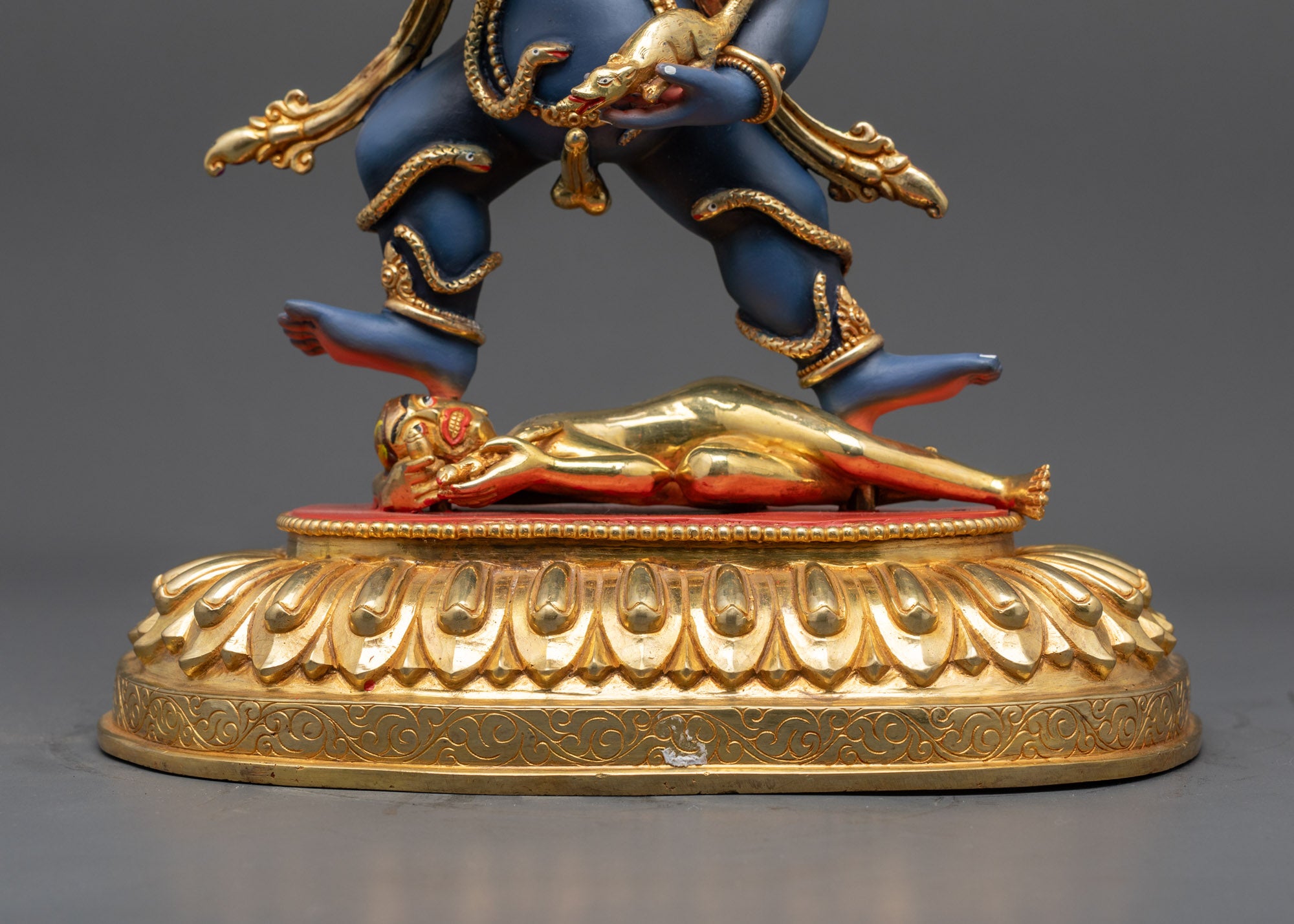 Buddhist Nagpo Dzambhala Statue | Himalayan Guardian of Wealth Idol
