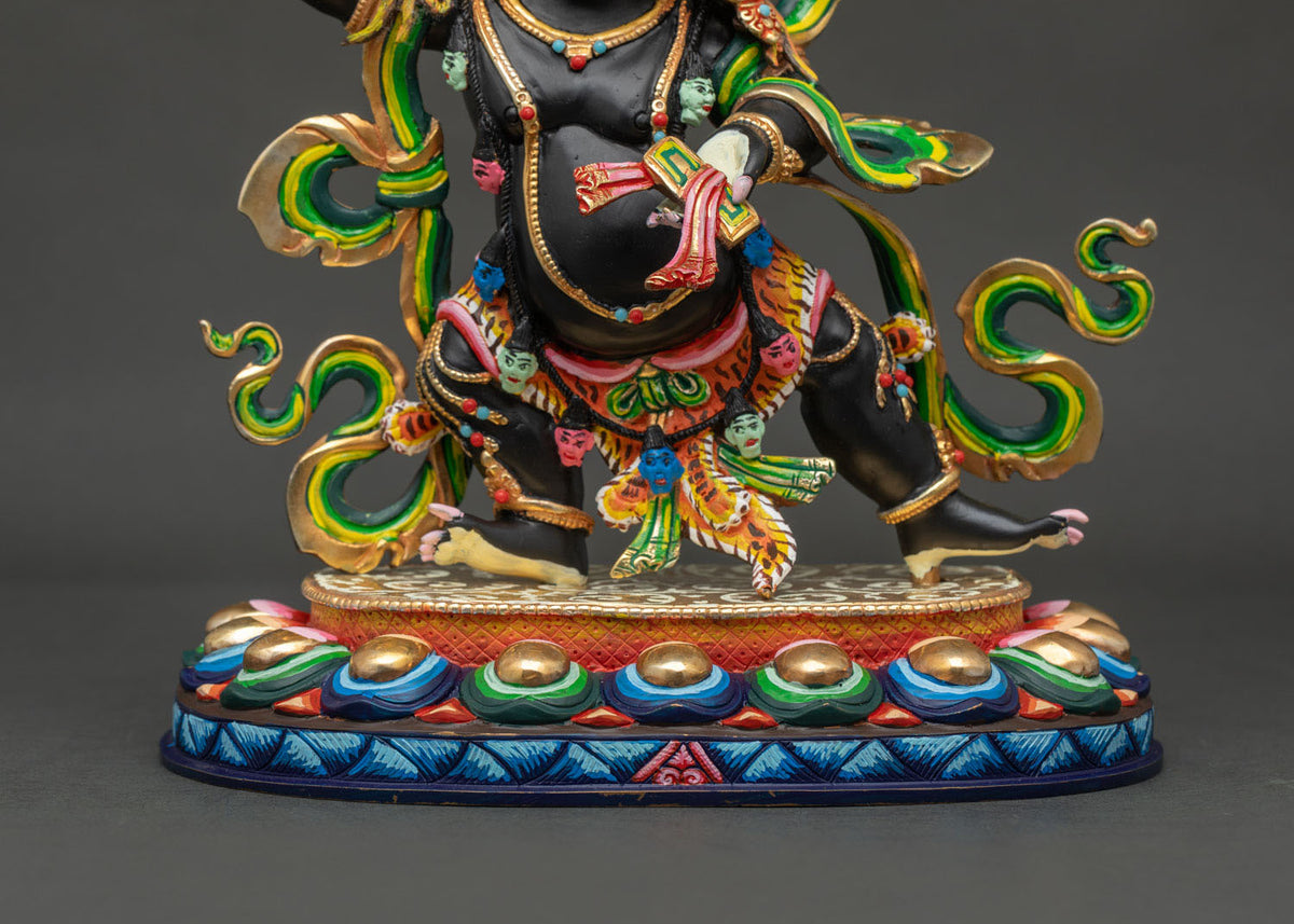 Black Manjushri (Jampel Nagpo) Statue | Handcrafted Buddhist Artwork
