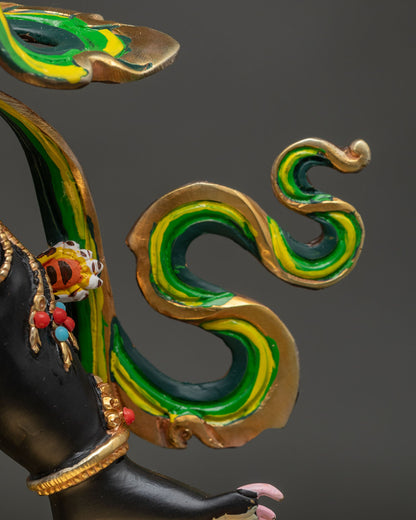 Black Manjushri (Jampel Nagpo) Statue | Handcrafted Buddhist Artwork