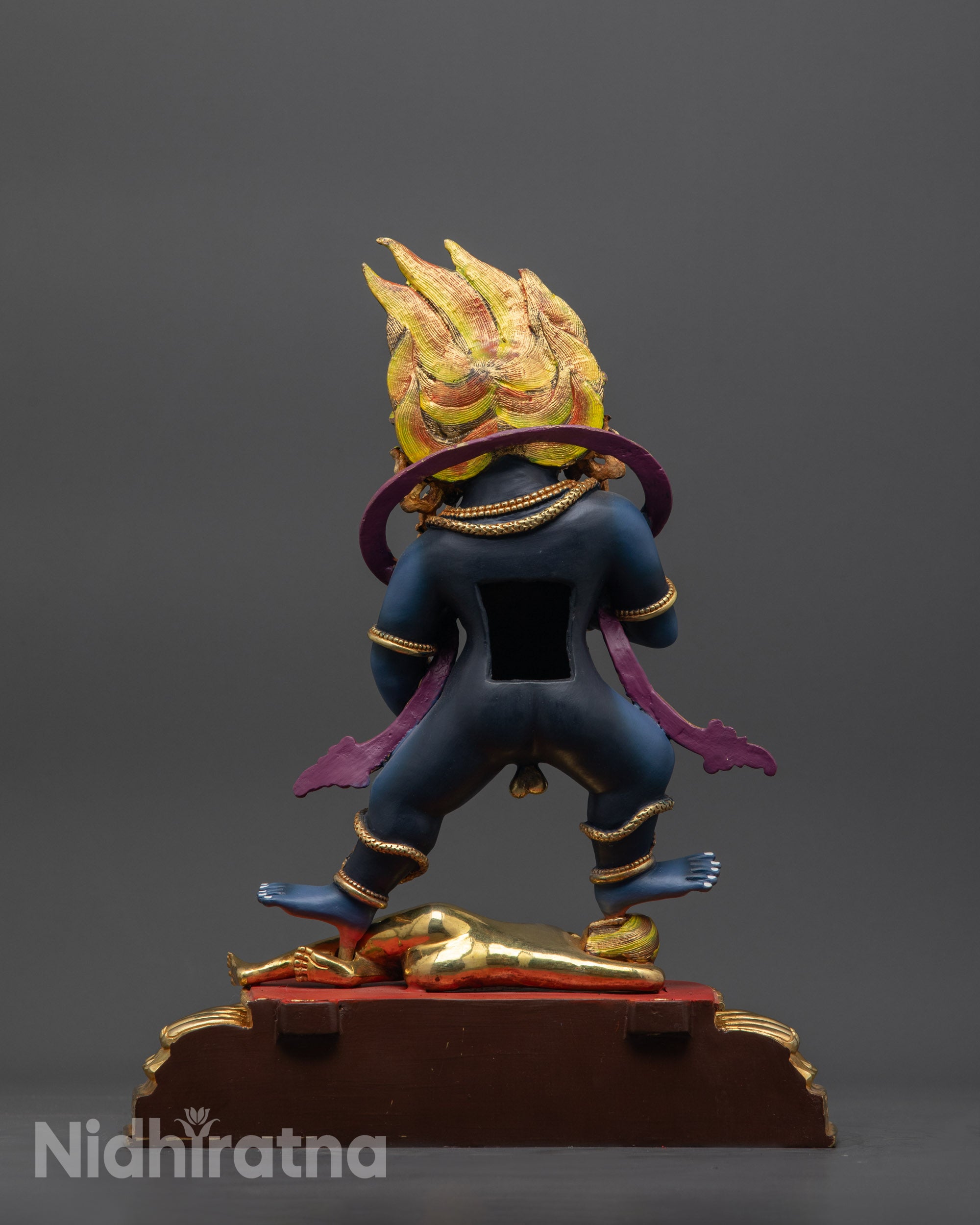 Buddhist Nagpo Dzambhala Statue | Himalayan Guardian of Wealth Idol