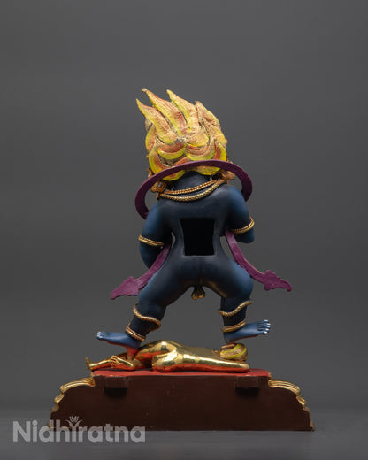 Buddhist Nagpo Dzambhala Statue | Himalayan Guardian of Wealth Idol