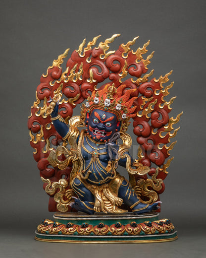 Bodhisattva Chana Dorje Statue front view copper gold-gilded Nepalese Buddhist art