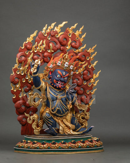 Bodhisattva Chana Dorje Statue right side view standing on lotus pedestal